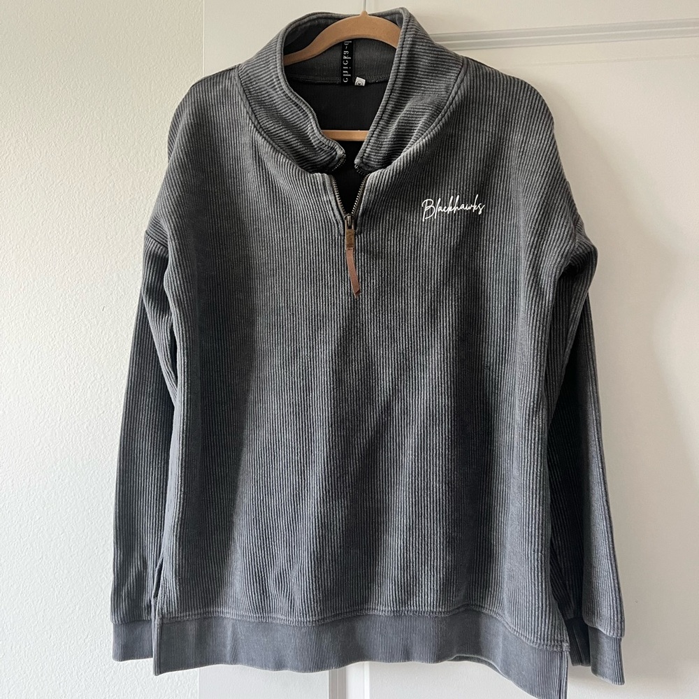 Grey Chicago Blackhawks half zip women’s sweatshirt